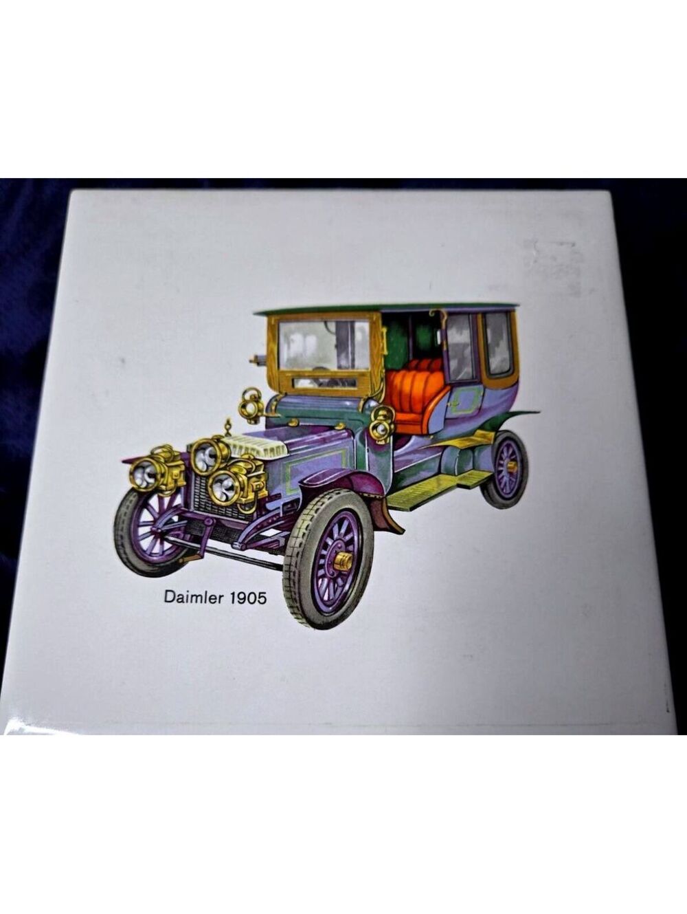 Vintage Ceramic Car Tiles Set 3 Daimler 1905 Fiat 1899 Dion Bouton 1903 Trivet